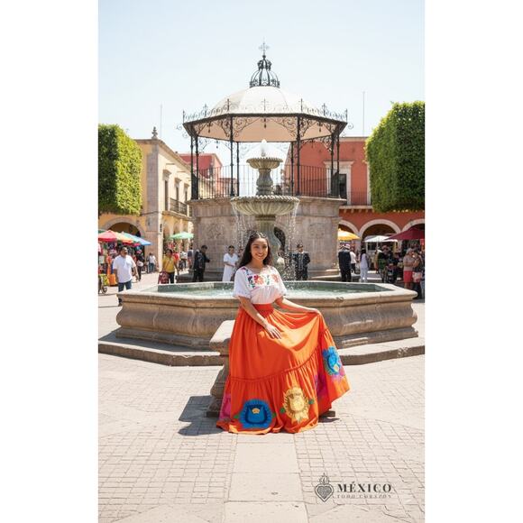 Mexican Black teared skirt only Day of the dead 5 de Mayo single  skirt mexico - Picture 3 of 11
